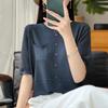 Women Knit T-shirt Summer Knitted Shirt Short Sleeve Tees O-neck Pullover Knit Tops Female