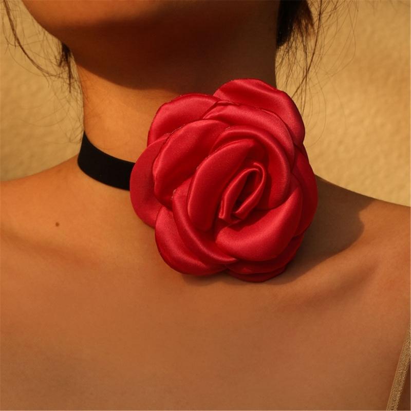 Elegantes Choker-Halsband Schlüsselbein-Kette Rosen-Choker Damen Valentinstagsgeschenk