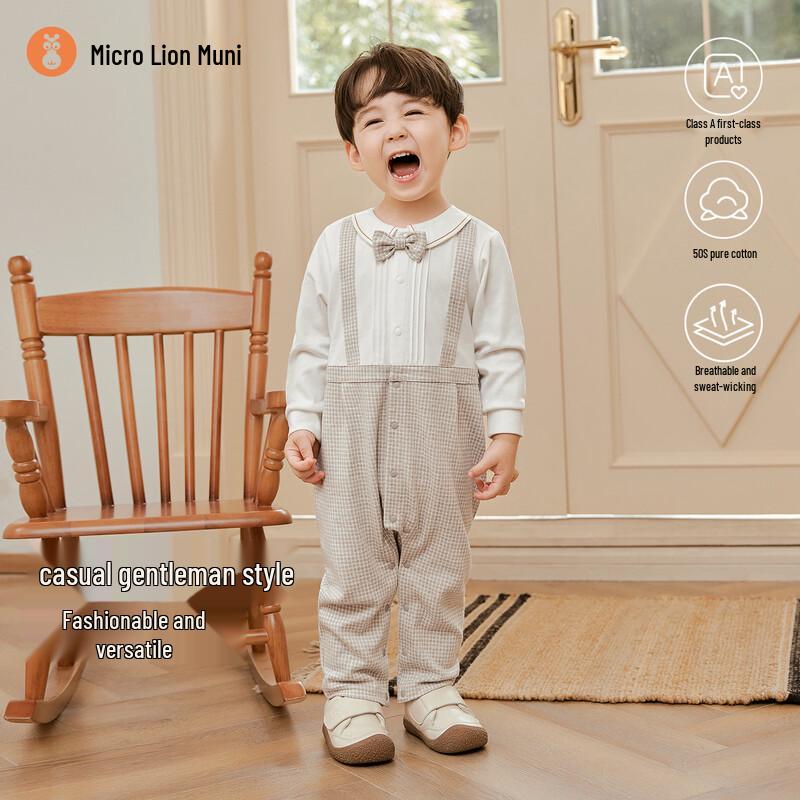 Weishi Muni Baby British Style Cotton Romper 80