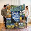 Vincent Van Gogh Art Collage Blanket Soft Flannel Throw Blanket For Bedroom Living Room Perfect Gift For Napping Home Decor