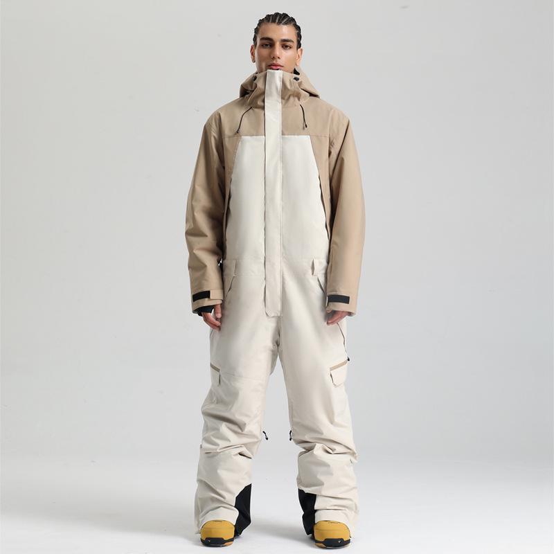 Men's One-Piece Ski Suit: Windproof, Waterproof, Breathable, Thickened, and Warm for Snowboarding