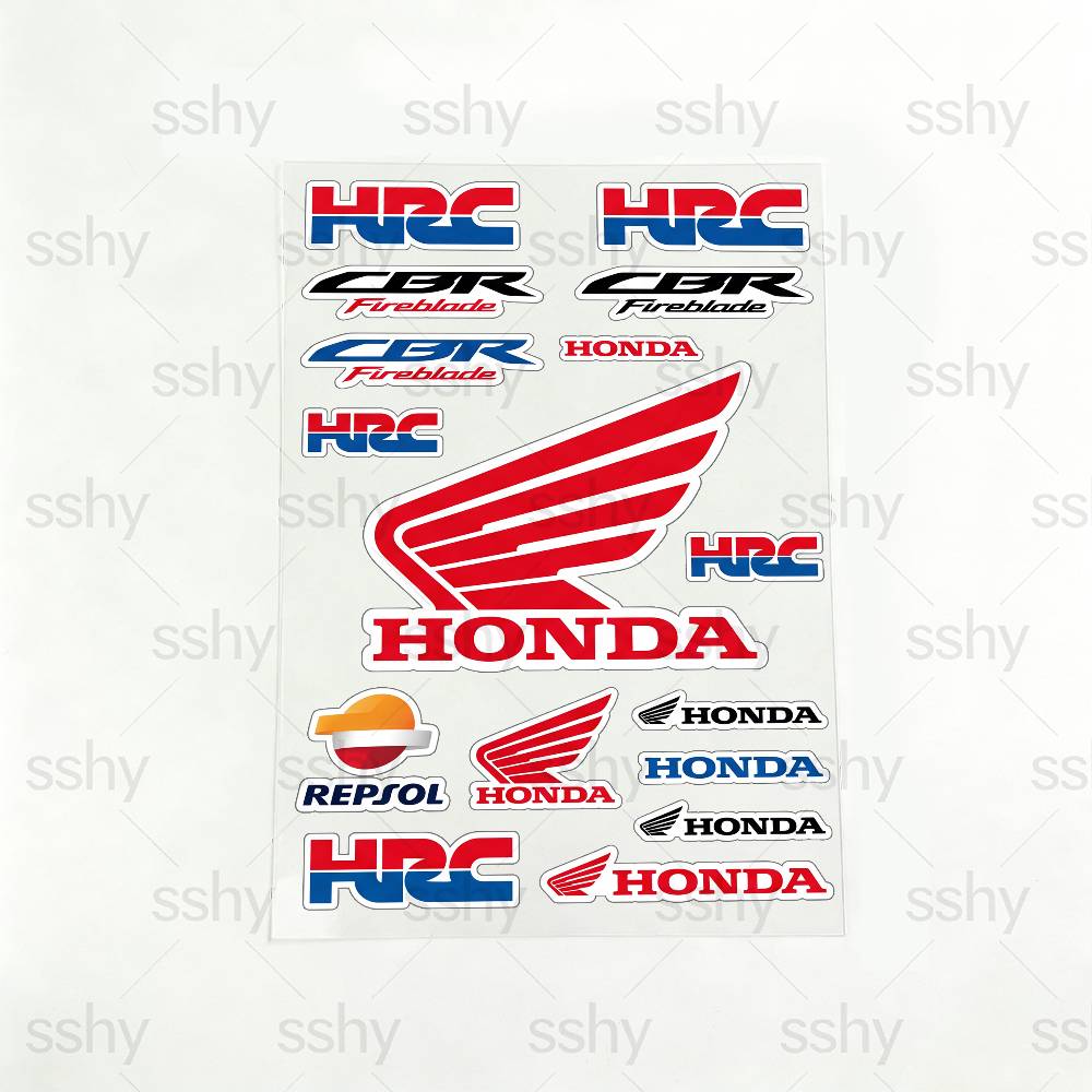 FOR HONDA RACING Safety Reflective Waterproof Auto Decal Scratch Cover Stickers Universal For Bike Helmet Mug Refrigerator