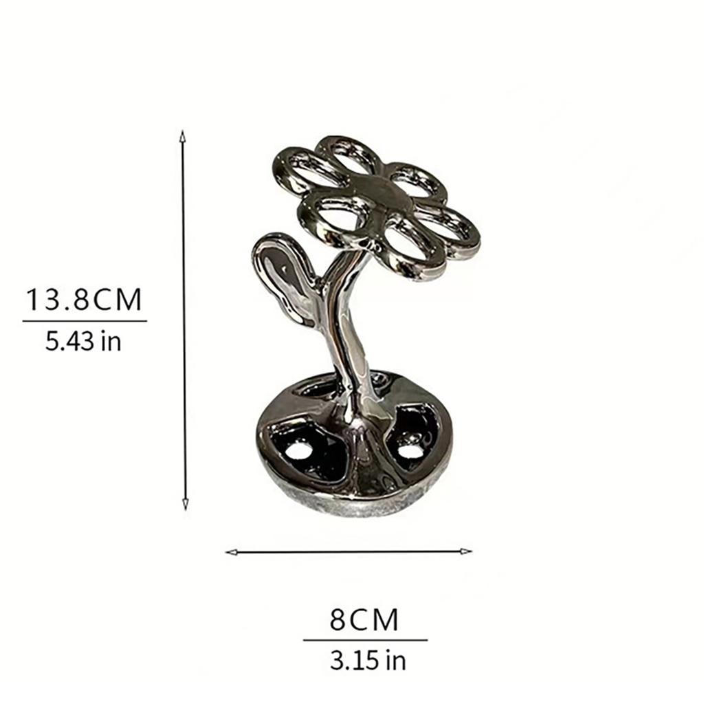 Ceramic Flower Shaped Toothbrush Holder Bathroom Storage Holder Desktop Makeup Brush Storage Rack Bathroom Supplies