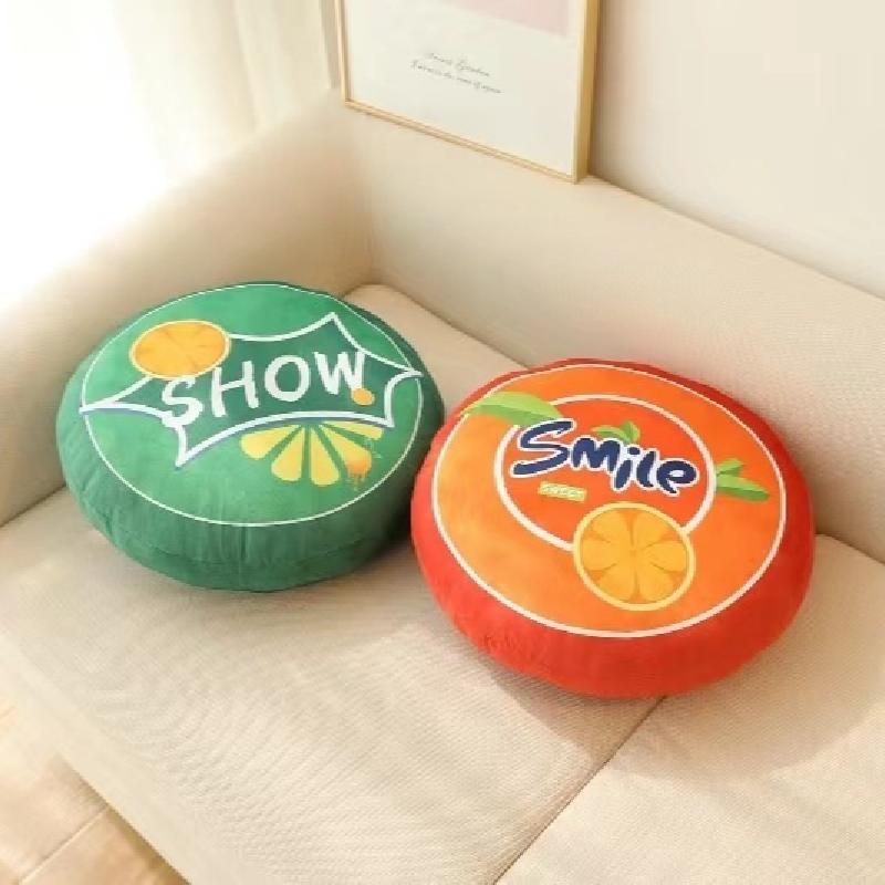 Creative Pillow Coca Cola Sprite Beverage Cushion Window Cushion Bedroom Cushion Tatami Mat Household Round Cushion