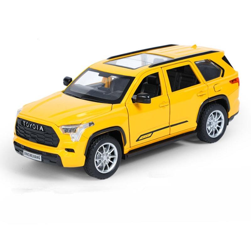 1/24 Toyota Sequoia SUV Simulation Alloy Car Model Diecast Metal Off-Road Vehicles Car Model Sound and Light Boys Toy for Children Gift