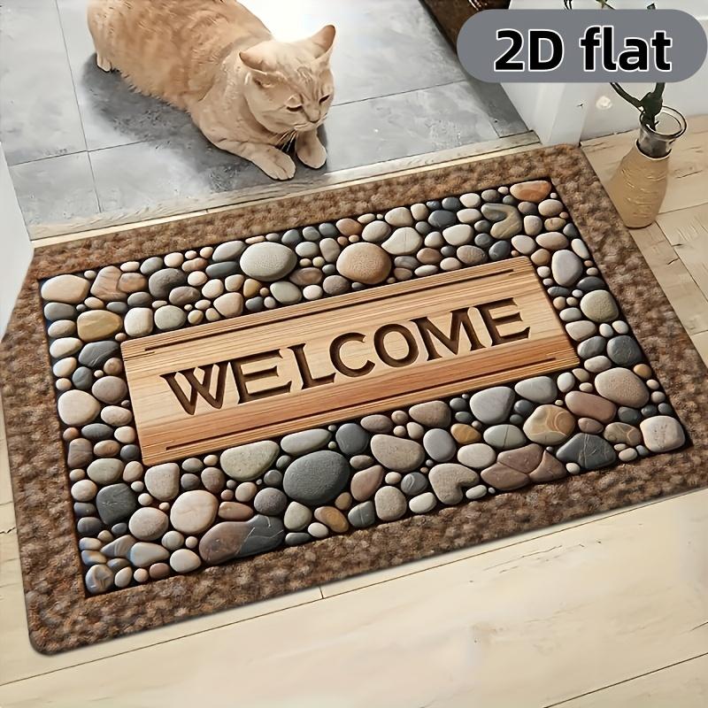 2D Welcome Home Pattern Doormat - 1pc, Non-Slip and Washable Entry Mat, Machine Washable Rug for Farmhouse Decor