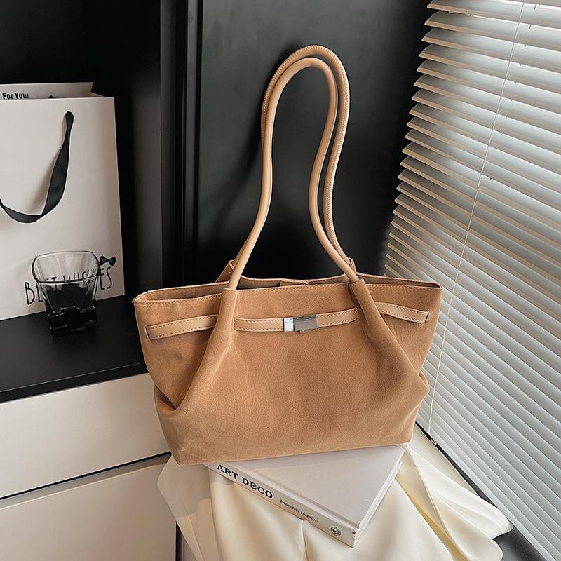 Suede Bag Women's Large Capacity Autumn and Winter Niche Retro Shoulder Bag Portable Tote Bag