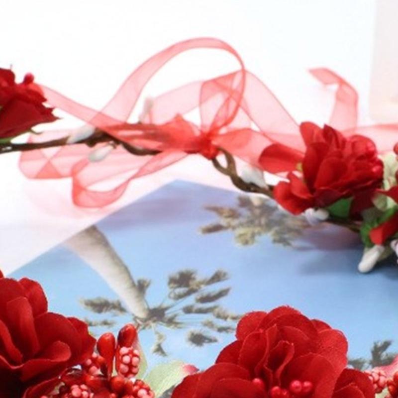 Flower Wreath Headbands Flower Crown Bride Hairband Fashionable Hair Accessories for Holiday Festivals and Parties
