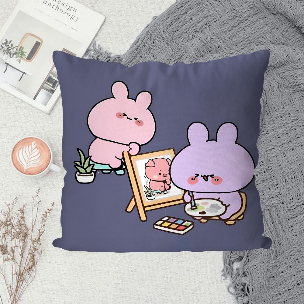 1PC Asamimichaan Asleep Asamim Pillow Case Pillow Covers Sofa Decorative Home Double-sided Printing Short Plush Cushion Cover
