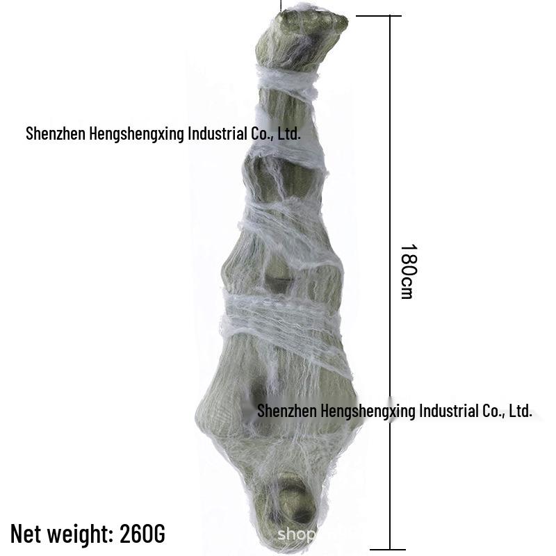 

Halloween 72-Inch Green Cocoon Mummy Hanging Decoration with Spiderweb 180 cm
