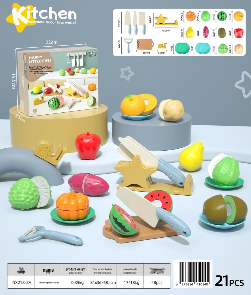 Chopping Fun Kitchen Toy Set: Children's Vegetables & Fruits Role-Playing Educational Toy