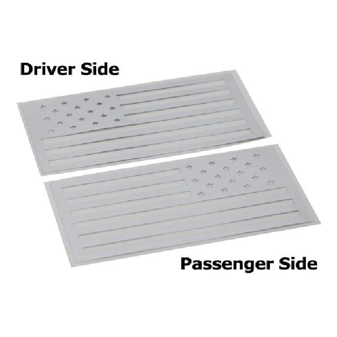 Reflective Silver/White US Flag Vinyl Decal Stickers For Truck SUV Side Doors