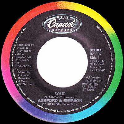 7inch Record ASHFORD & SIMPSON - Solid B5397 Capitol Records 1984 Canada Soul/Funk Used