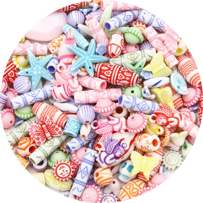 Rainbow Retro Beads Mystery Box: DIY Mixed Bead and Pendant Accessories for Handmade Jewelry