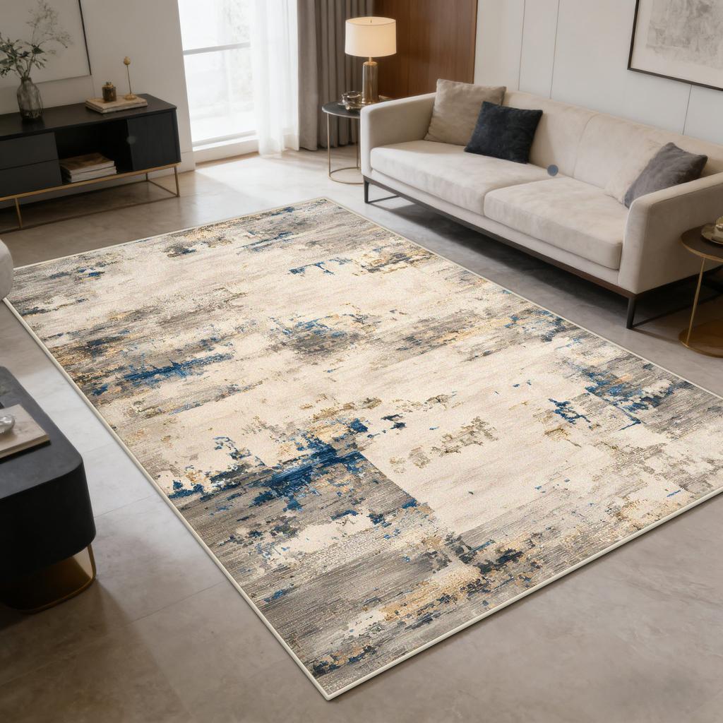 Abstract Ink Wash Style Living Room Carpet Light Luxury Decoration Study Bedroom Washable Rug Office Cloakroom Table Chair Mat