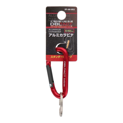 Sankyo Corporation DBLTACT Aluminum Carabiner, Standard Type, 5mm, Red X Gunmetal (S) DT-AK-052