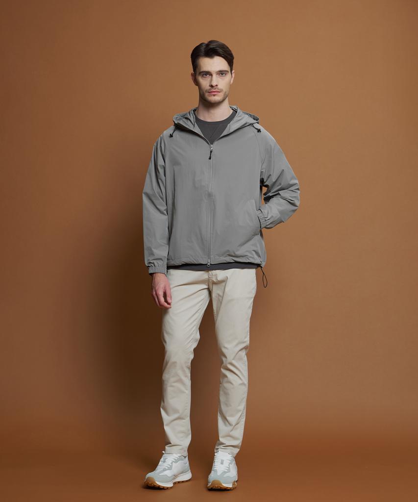 Panicale Grey Light Hooded Windbreaker