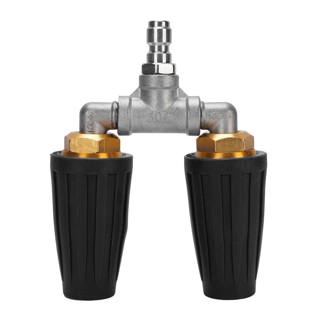 Pressure Washer Double Turbine Nozzle 1/4 Inch Stainless Steel 4000psi Double Rotating Turbo Nozzle