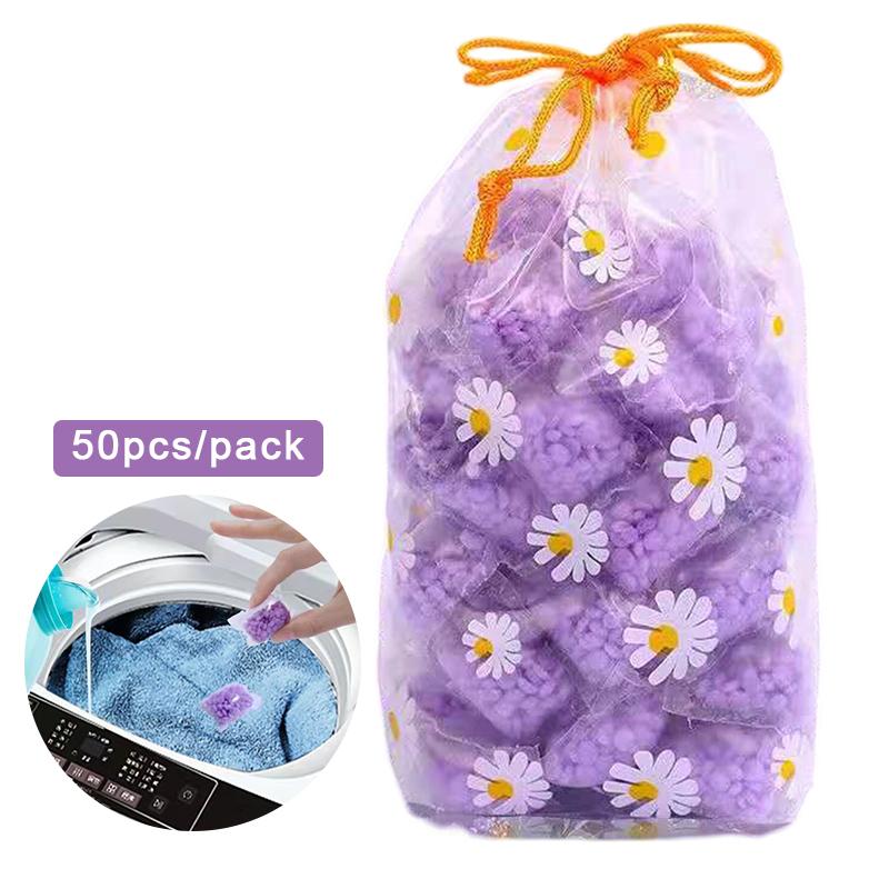 50pcs prádelna vůně korálků Granule Clean Clocking Laundry Změkčovač dlouho trvalý