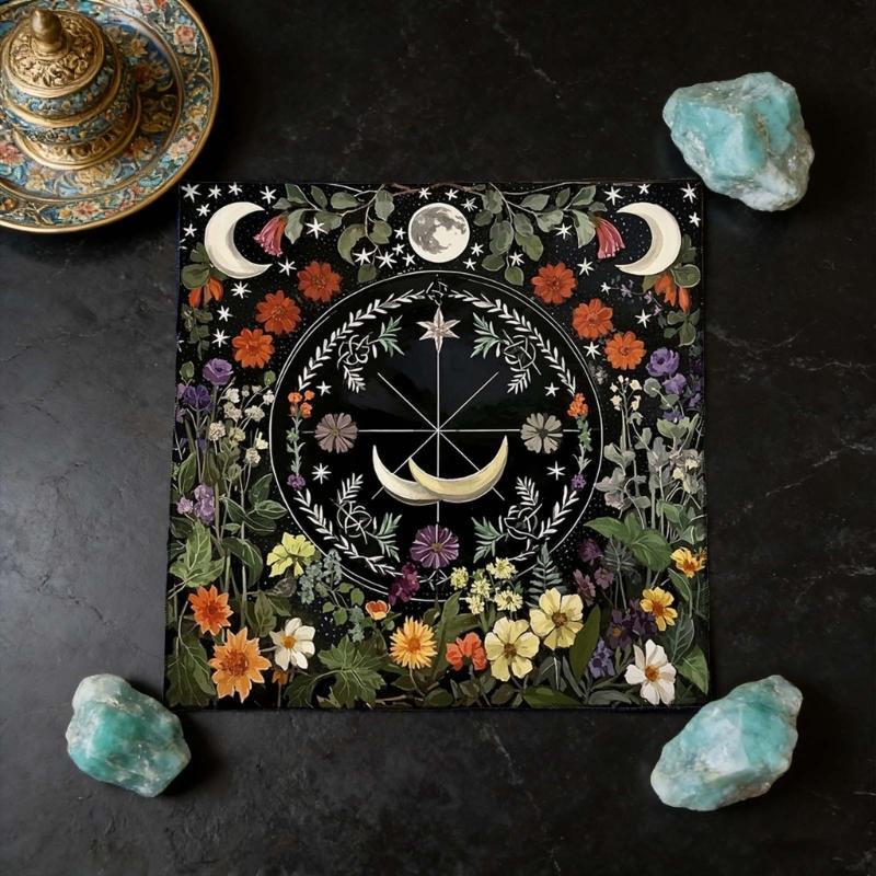 Divinations Tablecloth Card Mat Table Cover Astrological Oracles Pad Tarots Table Cloth Altars Cloth Board Game Pad