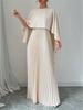 Completo Due Pezzi Elegante alla Moda 2026: Gonna Pieghettata Irregolare con Top a Manica Pipistrello Larga per Donna