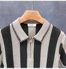 Men's Vintage Openwork Knit Half-Zip Polo Shirt, Short Sleeve, Trendy Royal Blue