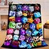 1PC Colorful Cube Creatures Flannel Blanket Gift, Suitable for Both Men And Women, Soft Ideal for Beds And Sofa, Birthday Or Christmas Gift