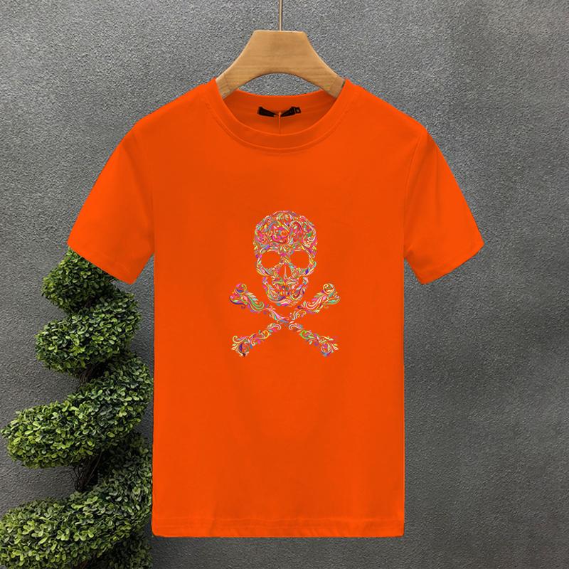 High Quality Style Luxury Brand Cotton Bone Print Couple Tees Summer Harajuku Men/Women Short Sleeve T-shirt Asian Size S-5XL