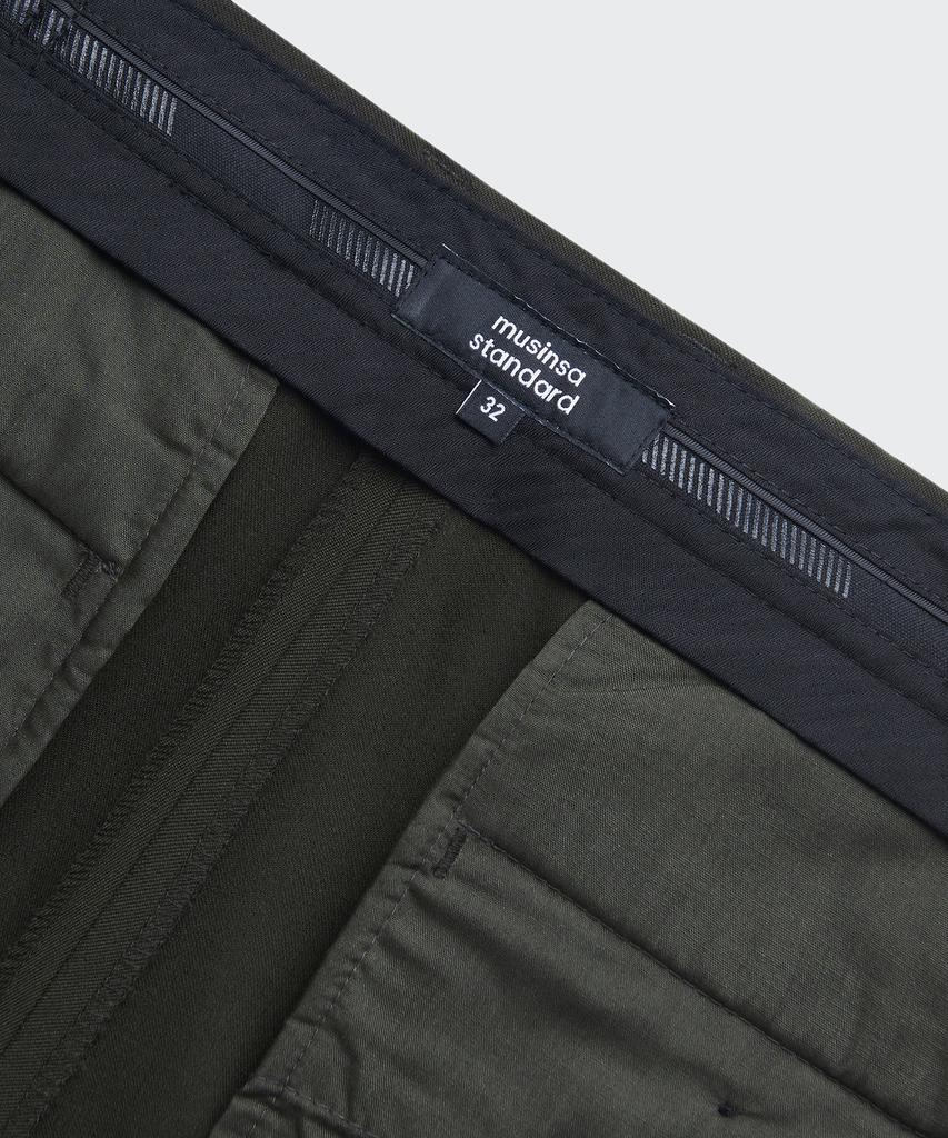 MUSINSA STANDARD Tapered Hidden Banding Crop Slacks [Khaki]