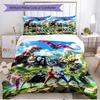 3-teiliges Bettbezug-Set (1 * Bettbezug + 2 * Kissenbezug, ohne Kern), Mighty Morphin Power Rangers Druck Weiches Ganzjahres-Bettwäscheset, Heim-Schlafzimmer-Dekoration