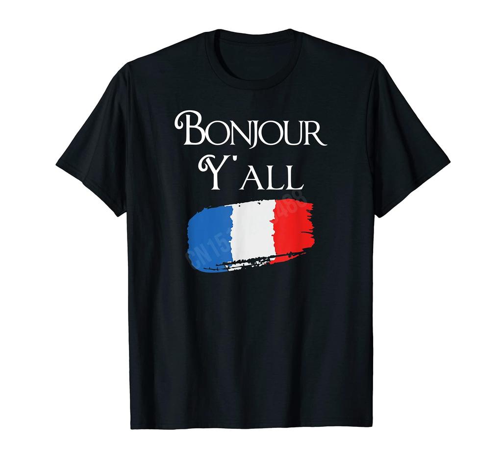 ZX More Design French Culture Bonjour YAll France Roots Flag Tshirts Hip Hop Tops Cotton Tees