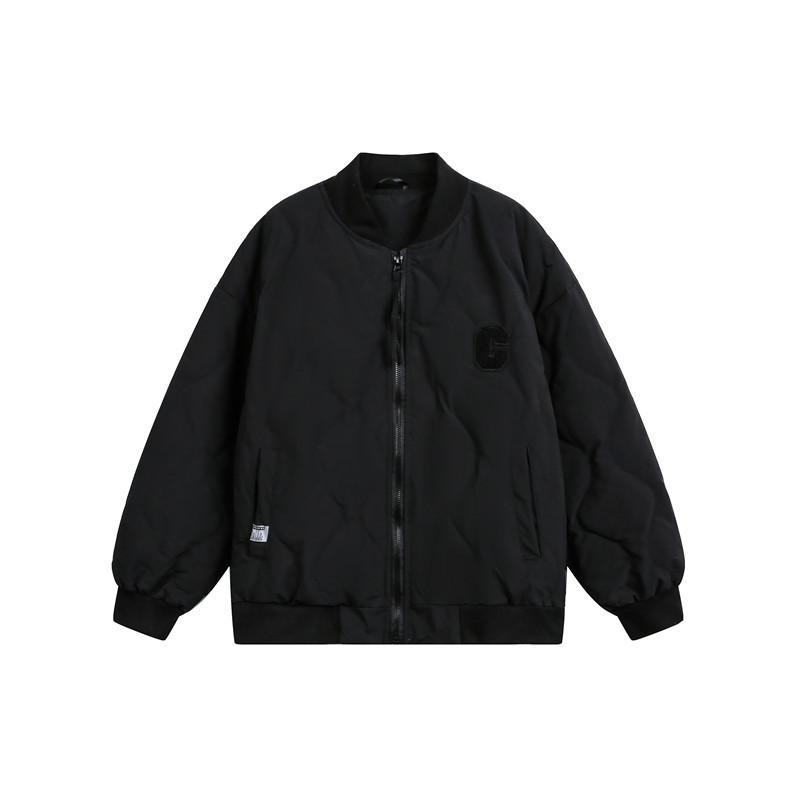 QIYOU 2025 Winter Diamond Pattern Baseball Jacket - Unisex Casual Trendy Style
