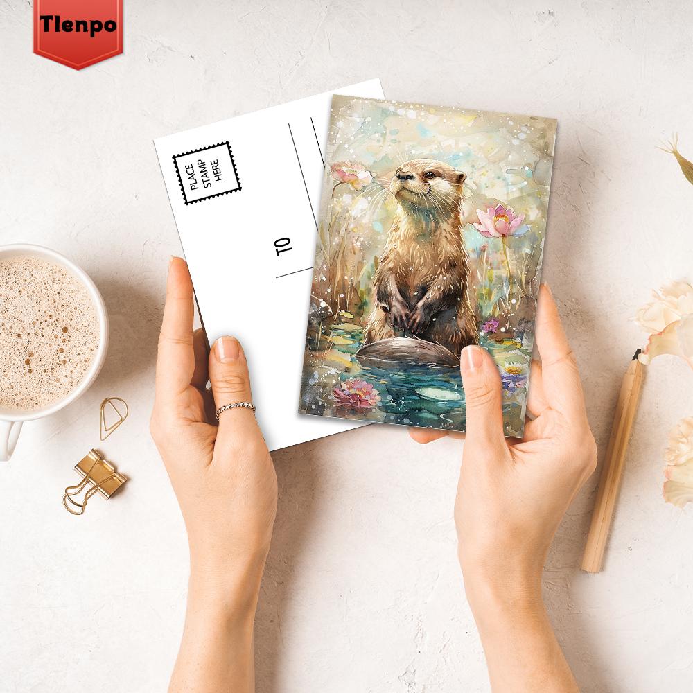 32pcs, Abstract Underwater Animal Postcard, Birthday/Anniversary Gift, Collectible, Suitable for Gift Giving, Can Be Mailed.