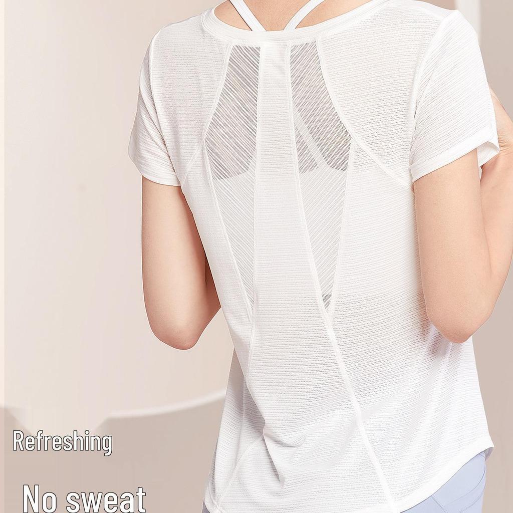 Women's Quick-Dry Yoga Running T-Shirt - Loose Fit, Short Sleeve, Lightweight Summer Cover-Up