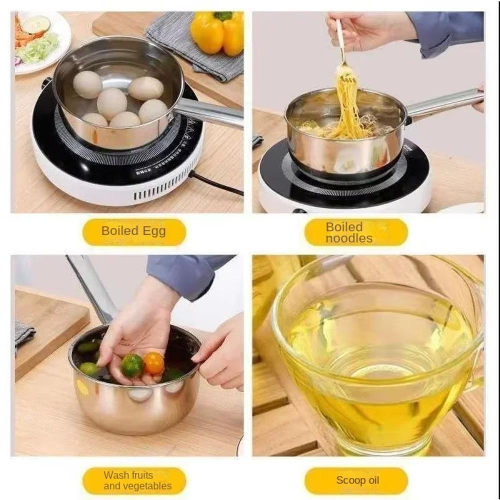 Stainless Steel Non-stick Pan Noodle Pot Thickened Milk Pot Durable Water Spoon  Household