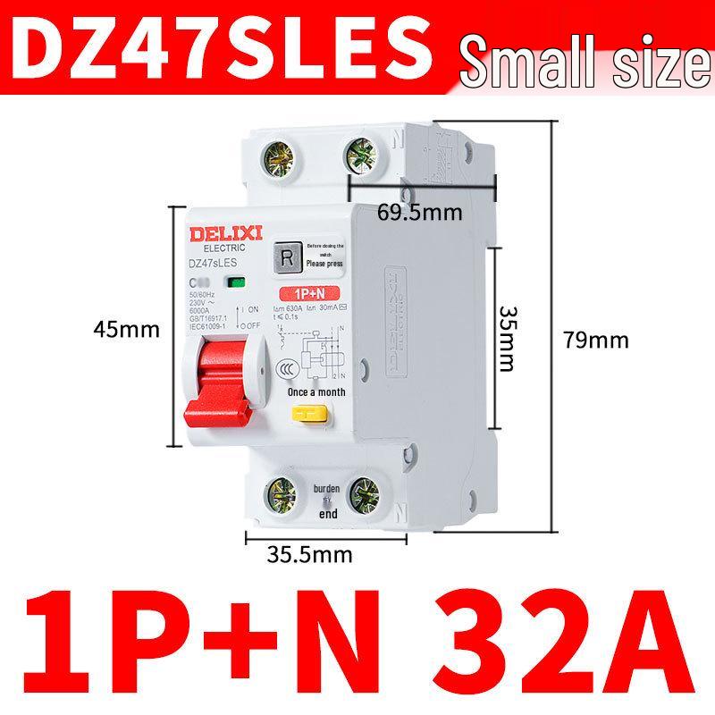 Delixi 220V Miniature Air Switch Circuit Breaker 2P with Leakage Protection, 1P+N, 3P, 4P.