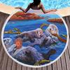 Seeotter Rundes Strandtuch mit Quasten Mikrofaser Saugfähig Schnelltrocknend Sandfrei Picknickdecke Meditationsmatte Schwimmbadhandtuch