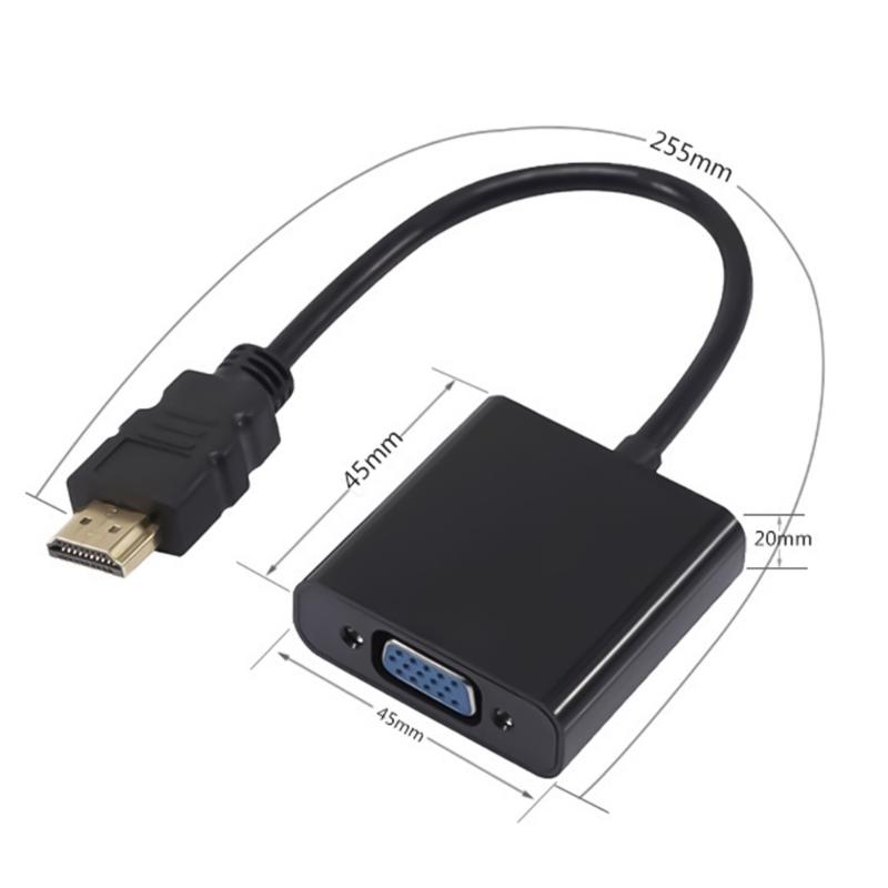 1080P HDMIs Male to VGA Female Converter HDMIs to VGA Adapter with Audios Support for Video and Gaming For PC TV Laptop