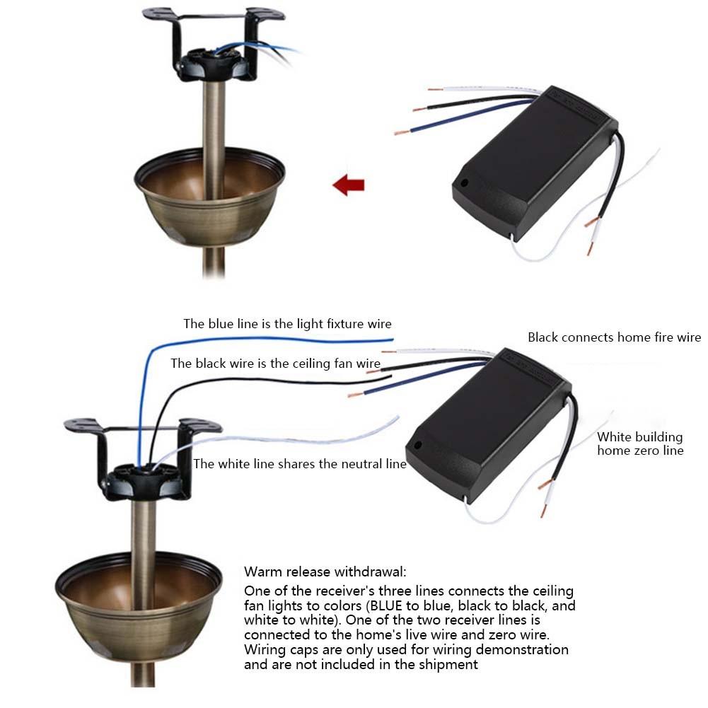 Zestaw Pilot zdalnego sterowania do lampy wentylatora sufitowego Timer Bezprzewodowy Pilot zdalnego sterowania
