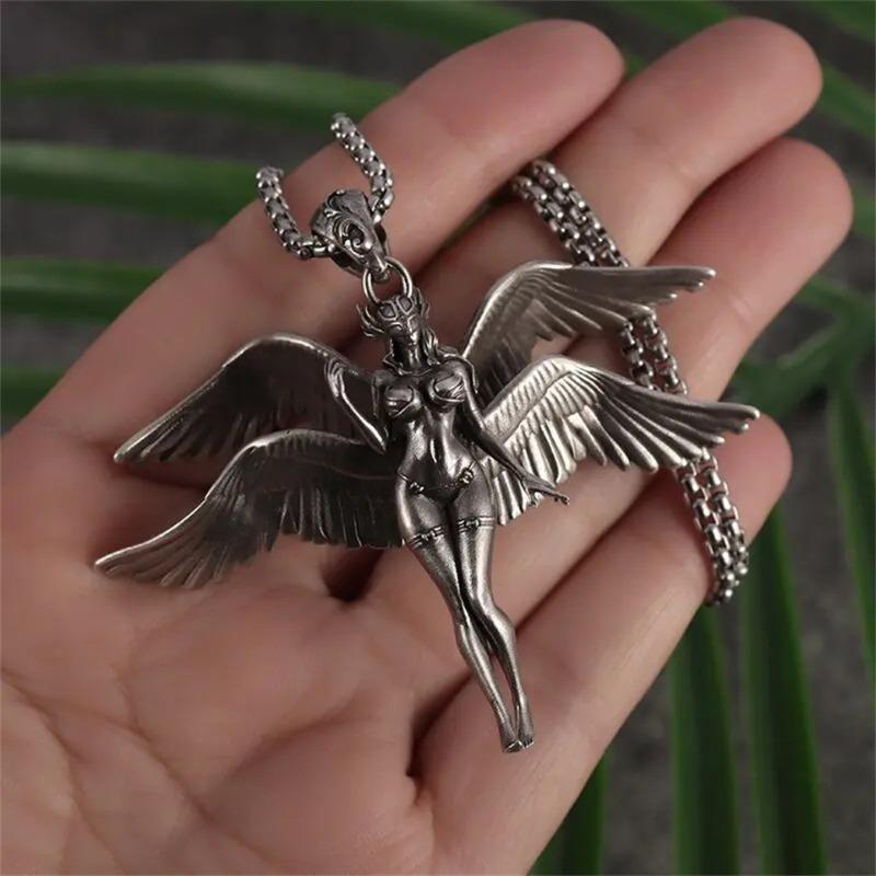 1pc Four-winged Angel Pendant, Vintage Fashion Style Charm, Unisex Necklace Decorations