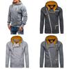 Stylish Men's Casual Solid Color Long Sleeve Zipper Hoodie Sweatshirt For Fall