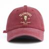 Bull Skull Western Cowboy Baseball Hats Cotton Distressed Dad Hat Outdoor Sun Hat  for Men Women