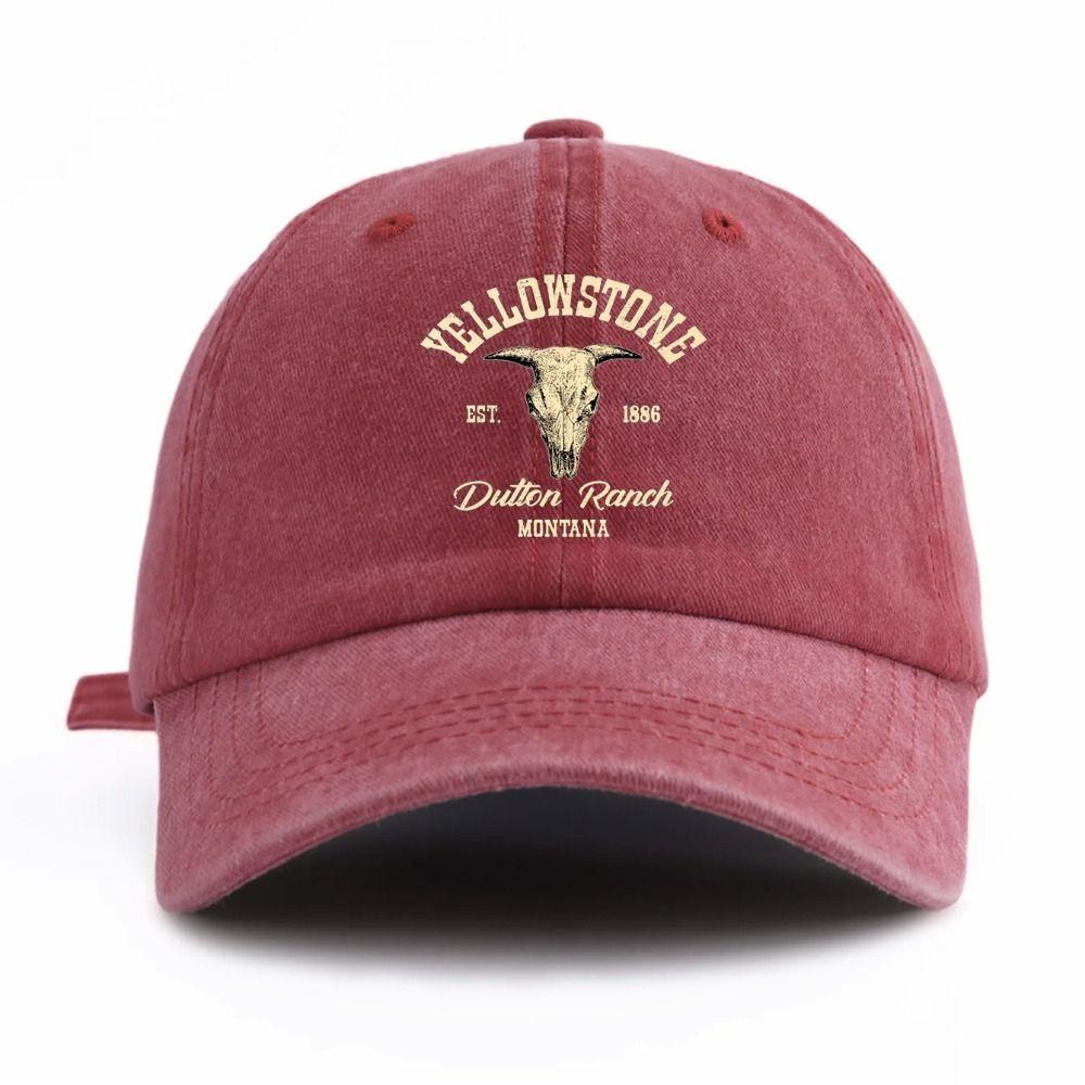 Bull Skull Western Cowboy Baseball Hats Cotton Distressed Dad Hat Outdoor Sun Hat  for Men Women