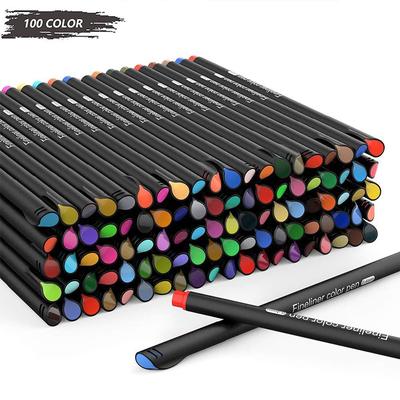 Fineliner Fine Point Color Pen 12/24/36/60/100 Colors 0.4mm Fine Line Markers Pen Set for Drawing Writing Design Coloring
