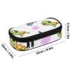 Pen Case High Capacity Strong Polyester Fabric Zipper Closure with Mesh Pocket Removable Divider and Pen Slots for Classroom Use