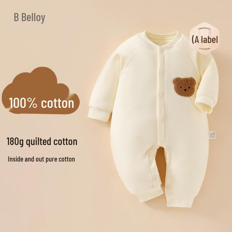 

Quilted Winter Baby Romper: Pure Cotton Onesie for Newborns Size 80 (9-12 Months)
