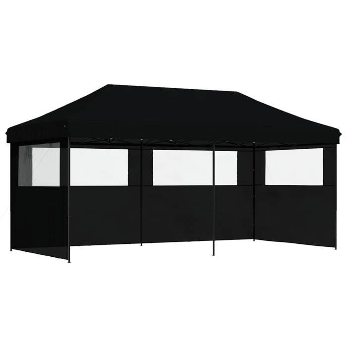 VidaXL Pop-up Folding Party Tent 3 Sidewalls Black, Tent, Awning Tent, Gazebo Awning 4004950