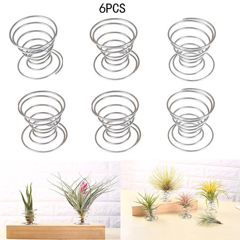 6 Pcs Blume Topf Edelstahl Air Plant Stand Container Tillandsia Halter