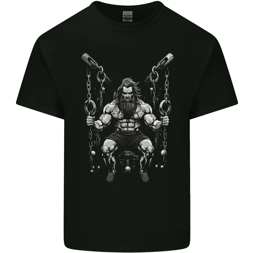 Fantasy Strong Man Gym Training Top Bodybuilder Kids T-Shirt Childrens
