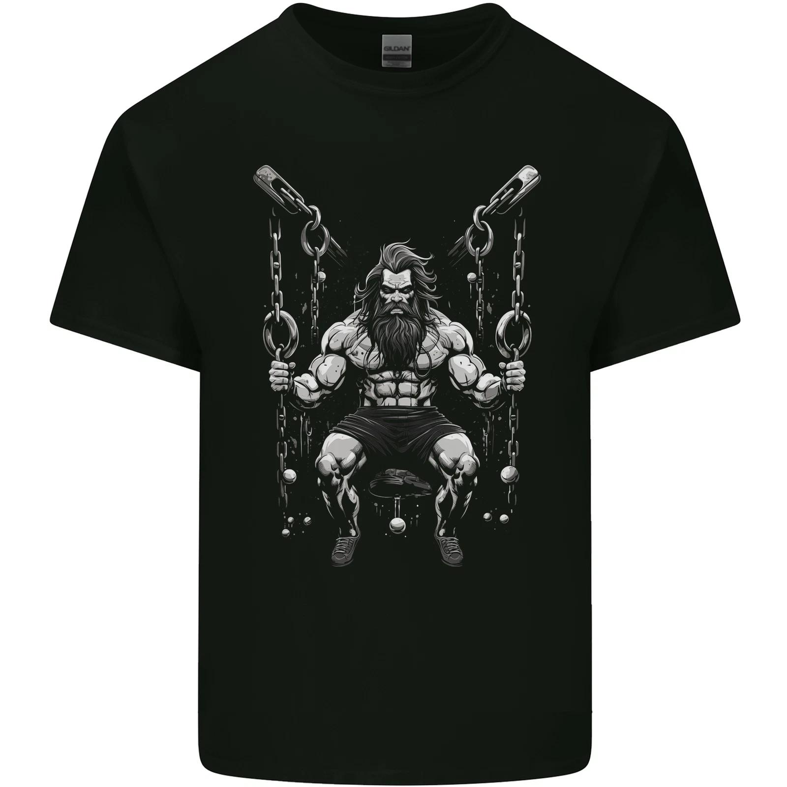 Fantasy Strong Man Gym Training Top Bodybuilder Kids T-Shirt Childrens L
